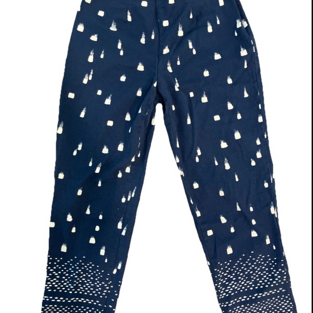 Piazza Sempione Audrey Blue and White Patterned Trousers